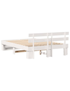 Struttura del letto Bianco 160 x 200 cm Pino massello