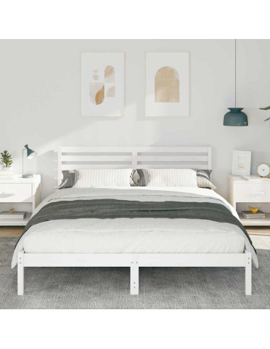 Struttura del letto Bianco 160 x 210 cm Pino massello