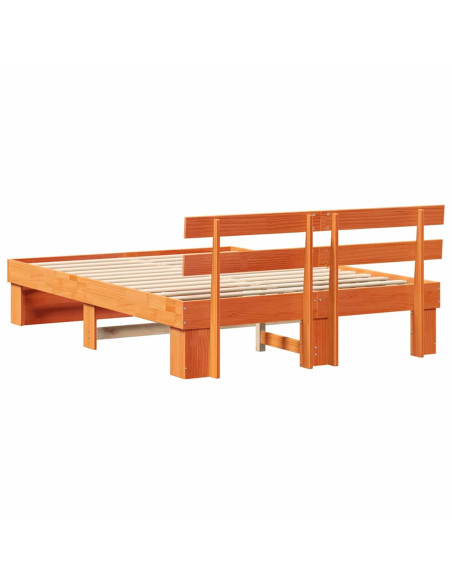 Struttura del letto Cera marrone 160 x 200 cm Legno di pino