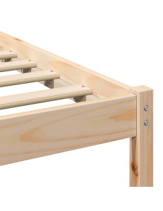 Struttura del letto Marrone 100 x 210 cm Pino massello 2