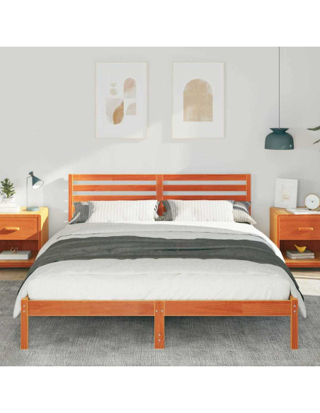 Struttura del letto con testiera Cera marrone 160 x 210 cm