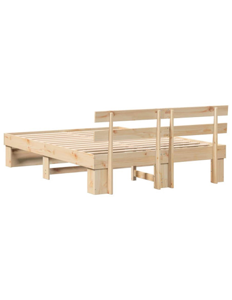 Struttura del letto Marrone 140 x 200 cm Legno di pino massello