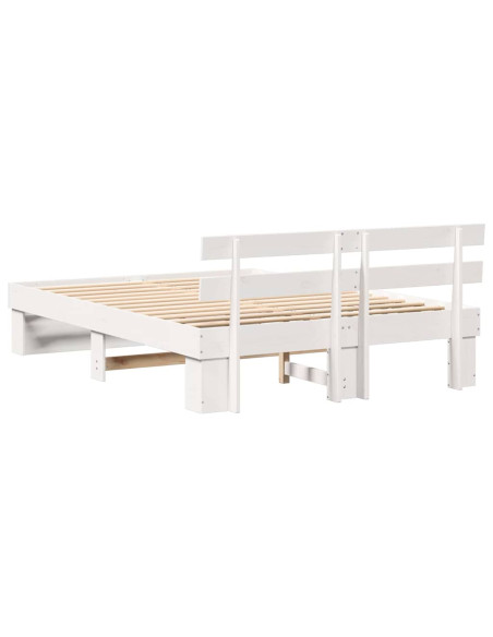 Struttura del letto Bianco 140 x 200 cm Pino massello