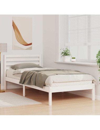 Struttura del letto Bianco 100 x 210 cm Pino massello