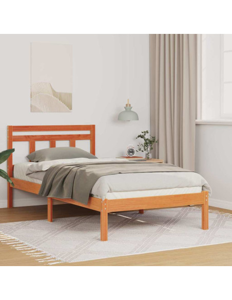 Struttura del letto Marrone 75 x 190 cm Legno di pino massello
