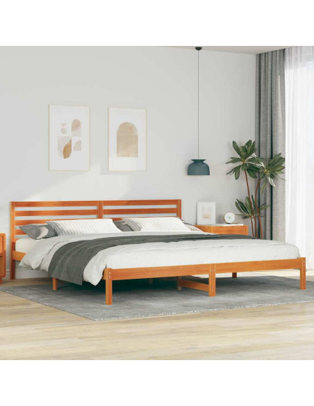 Struttura del letto con testiera Cera marrone 180 x 210 cm
