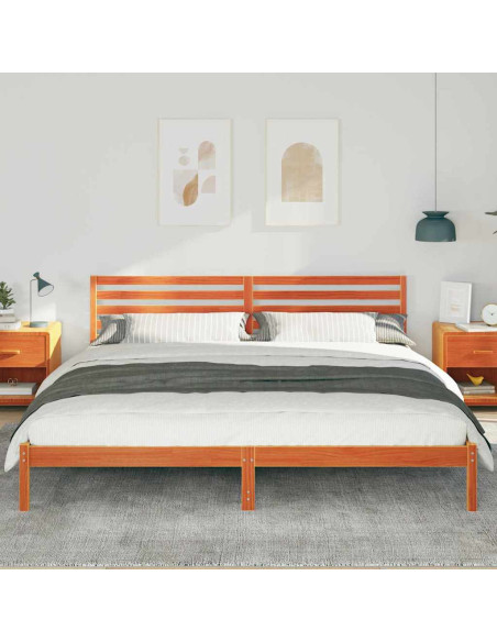 Struttura del letto con testiera Cera marrone 180 x 210 cm
