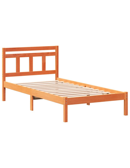 Struttura del letto Marrone 75 x 190 cm Legno di pino massello