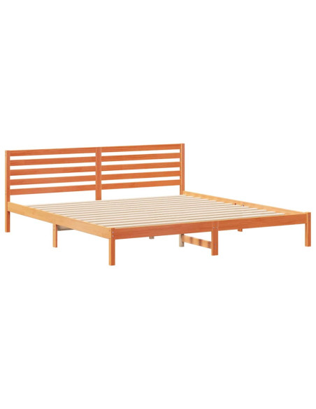Struttura del letto con testiera Cera marrone 180 x 210 cm