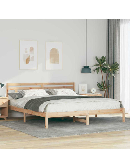 Struttura del letto Marrone 200 x 200 cm Legno di pino
