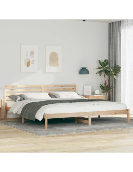 Struttura del letto Marrone 200 x 210 cm Legno di pino massello