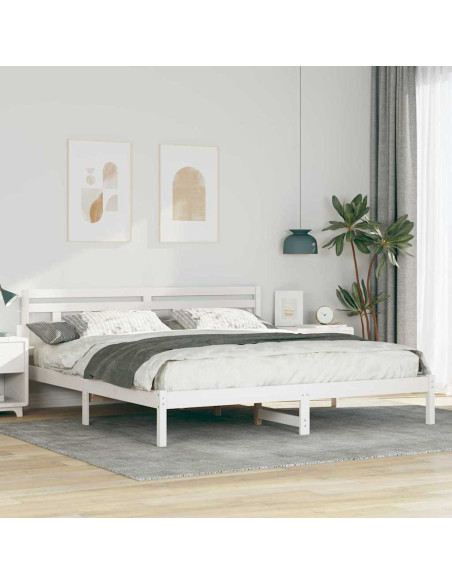 Struttura del letto Bianco 200 x 200 cm Legno di pino massello