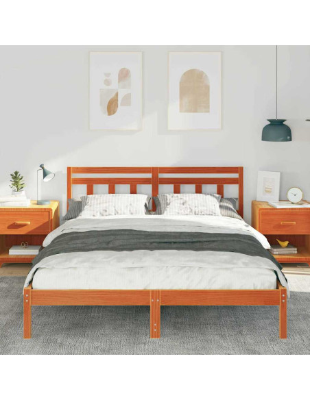 Struttura del letto Marrone 160 x 200 cm Pino massello