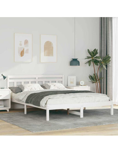 Struttura del letto Bianco 150 x 200 cm Pino massello