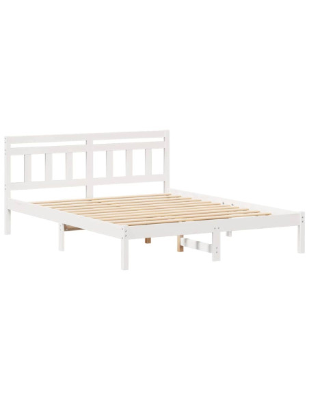 Struttura del letto Bianco 150 x 200 cm Pino massello