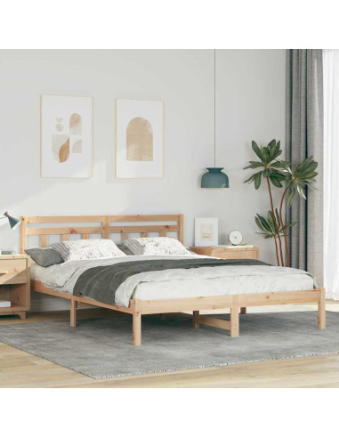 Struttura del letto Marrone 140 x 200 cm Pino massello