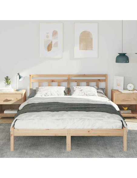 Struttura del letto Marrone 140 x 200 cm Pino massello