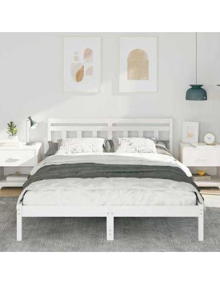 Struttura del letto Bianco 140 x 200 cm Pino massello