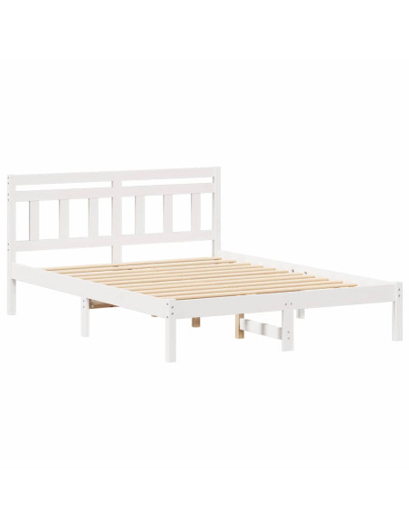 Struttura del letto Bianco 140 x 190 cm Pino massello