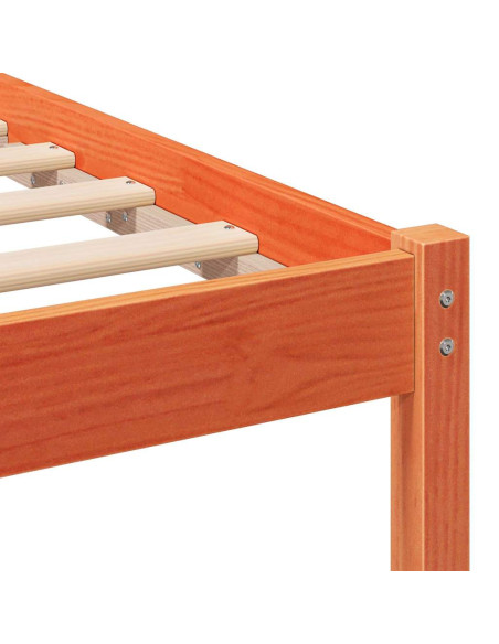 Struttura del letto Marrone 140 x 190 cm Legno di pino massello