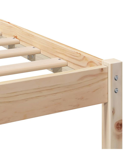 Struttura del letto Marrone 135 x 190 cm Legno di pino massello