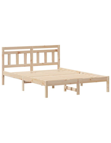 Struttura del letto Marrone 135 x 190 cm Pino massello