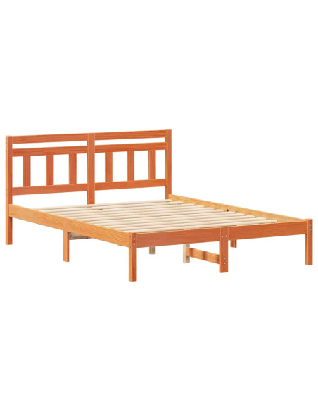 Struttura del letto Marrone 135 x 190 cm Legno di pino massello