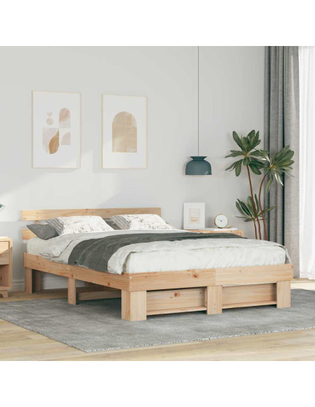 Struttura del letto Marrone 160 x 200 cm Pino massello