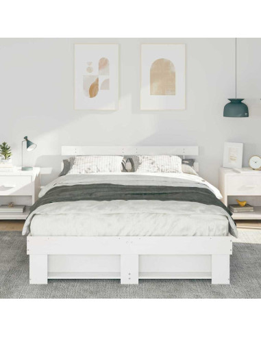 Struttura del letto Bianco 160 x 200 cm Pino massello