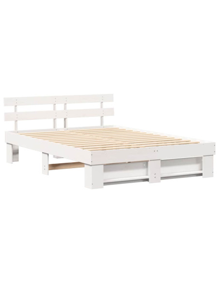 Struttura del letto Bianco 160 x 200 cm Pino massello