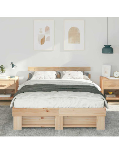 Struttura del letto Marrone 150 x 200 cm Pino massello