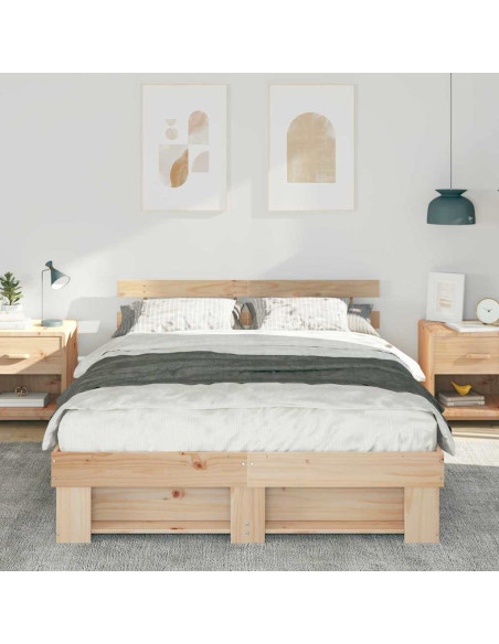 Struttura del letto Marrone 140 x 200 cm Pino massello