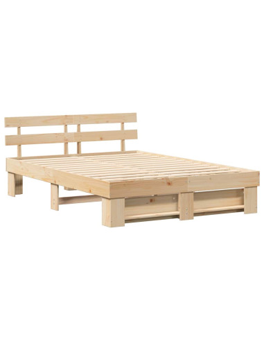 Struttura del letto Marrone 140 x 200 cm Pino massello