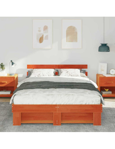 Struttura del letto Marrone cerato 140 x 200 cm Pino massello