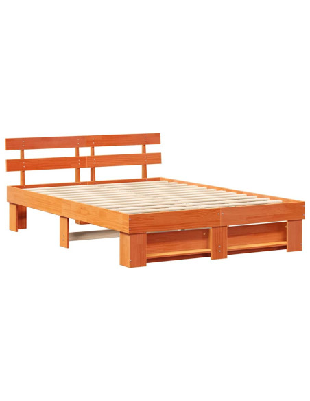 Struttura del letto Marrone cerato 140 x 200 cm Pino massello