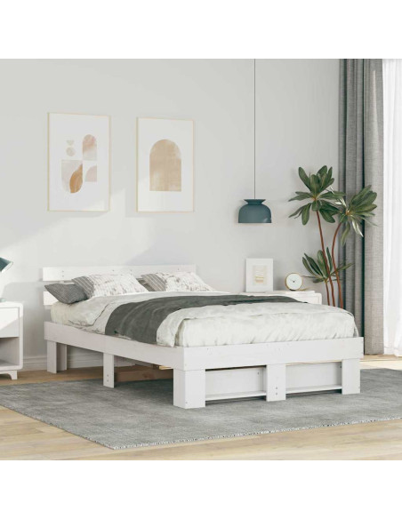 Struttura del letto Bianco 120 x 200 cm Pino massello