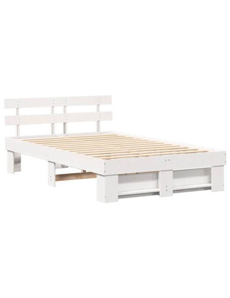 Struttura del letto Bianco 120 x 200 cm Pino massello