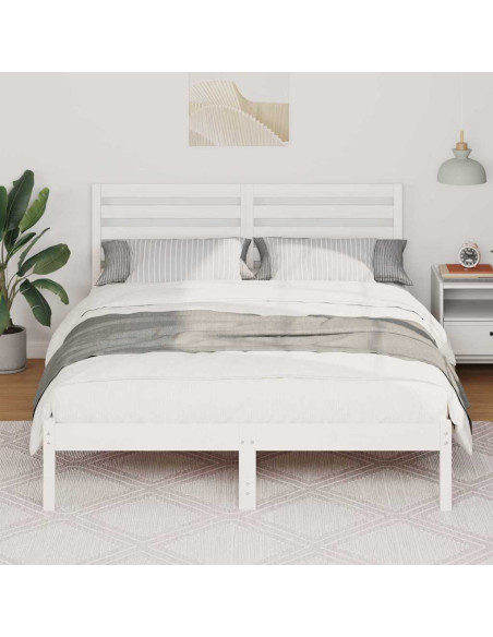 Struttura del letto Bianco 140 x 190 cm Legno di pino massello