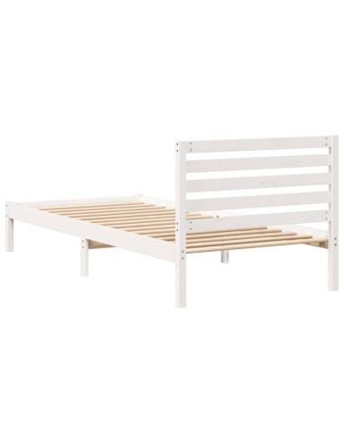 Struttura del letto Bianco 80 x 220 cm Pino massello