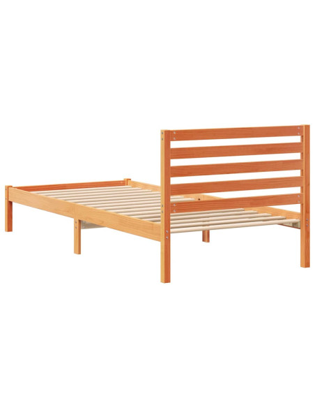 Struttura del letto con testiera Cera marrone 80 x 220 cm