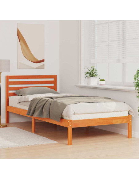 Struttura del letto Marrone cerato 80 x 220 cm Pino massello