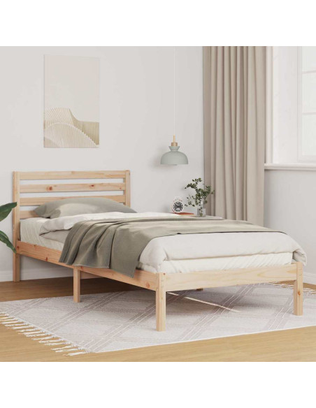 Struttura del letto Marrone 90 x 220 cm Pino massello