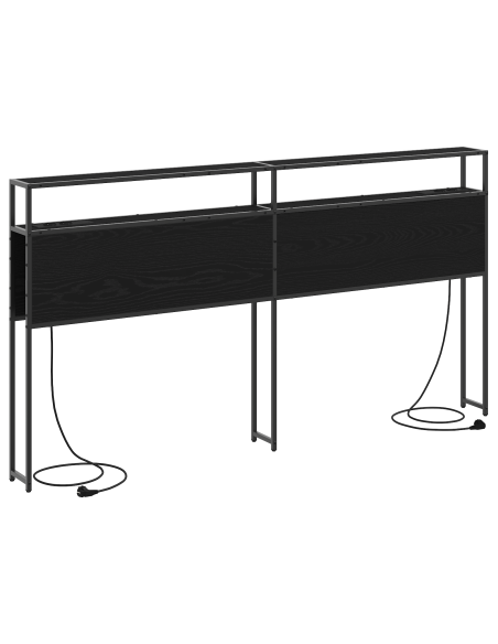 Testata contenitore Rovere nero 200 cm Legno multistrato