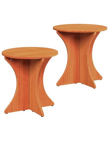 Tavolino da salotto 2 pcs Marrone cerato Legno di pino massello