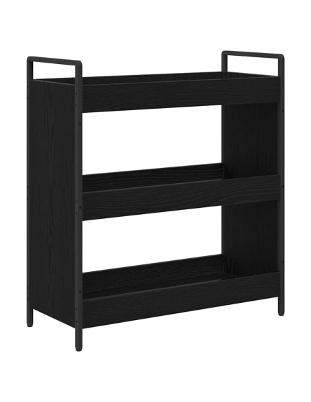 Carrello da Cucina Rovere nero 70 x 30 x 82 cm
