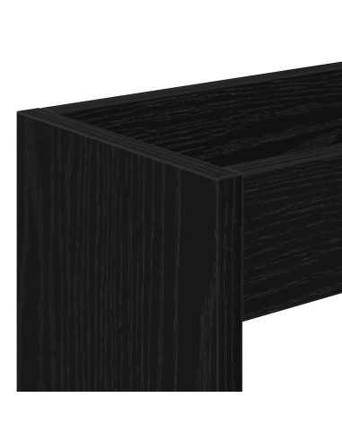 Carrello di Stoccaggio Stretto Rovere Nero 60 x 18 x 70 cm