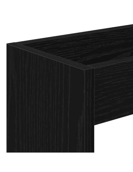 Cabinet da Bagno Stretto con Ruote Rovere Nero Legno Ingegnerizzato