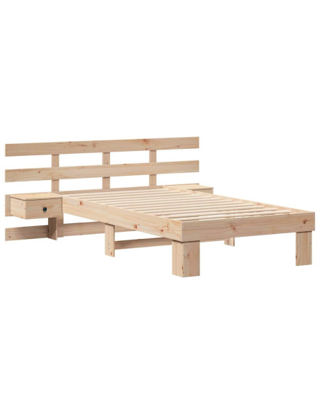 Struttura del letto Marrone 75 x 190 cm Legno di pino massello
