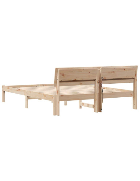 Struttura del letto Marrone 150 x 200 cm Legno di pino massello