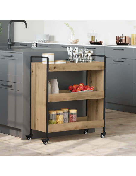 Carrello da Cucina rovere artigianale 70 x 30 x 82 cm